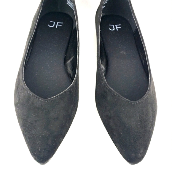 JustFab NEW! Amanda Black, Faux Suede, Slip On Pointy Toe Flats. Women's Size 6M - Picture 9 of 13